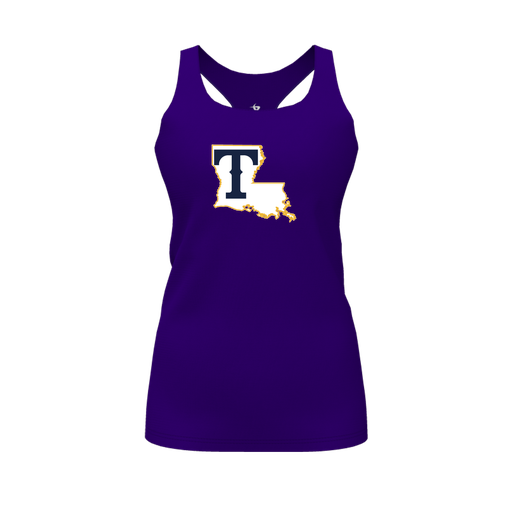 [FT0TRBPP-FYS-LOGO2] Decker Racerback Tank Top (Female Youth S, Purple, Logo 2)