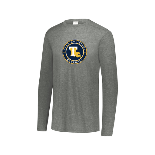 [FTLCUBGY-AXS-LOGO1] Decker Men's Tri-Blend T-Shirt - Long Sleeve (Adult XS, Gray, Logo 1)