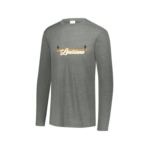 [FTLCUBGY-AXS-LOGO3] Decker Men's Tri-Blend T-Shirt - Long Sleeve (Adult XS, Gray, Logo 3)