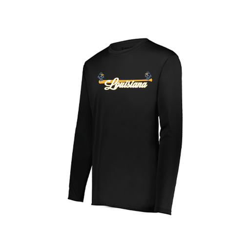 [222823.080.S-LOGO3] Youth LS Smooth Sport Shirt (Youth S, Black, Logo 3)