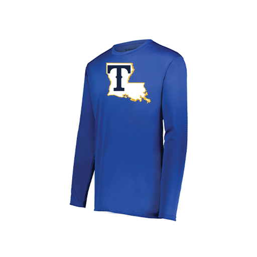 [222823.060.S-LOGO2] Youth LS Smooth Sport Shirt (Youth S, Royal, Logo 2)