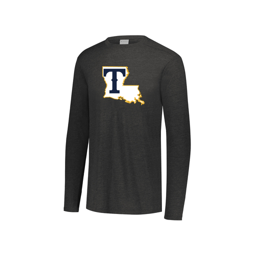 [FTLCUBBK-YS-LOGO2] Decker Youth Tri-Blend T-Shirt - Long Sleeve (Youth S, Black, Logo 2)