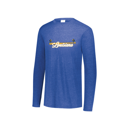 [FTLCUBRY-YS-LOGO3] Decker Youth Tri-Blend T-Shirt - Long Sleeve (Youth S, Royal, Logo 3)