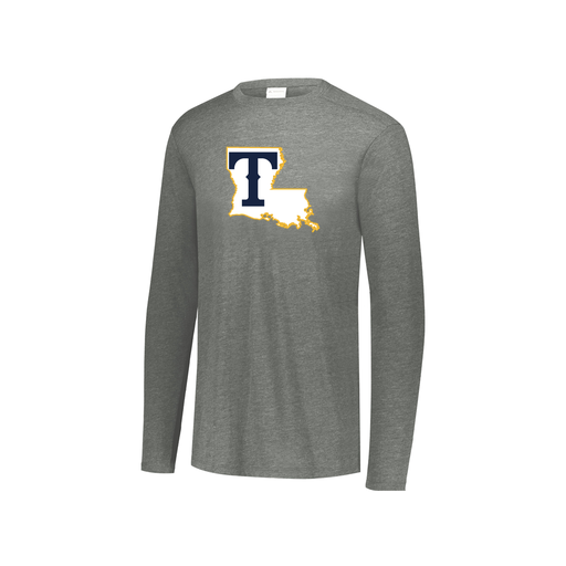 [FTLCUBGY-YS-LOGO2] Decker Youth Tri-Blend T-Shirt - Long Sleeve (Youth S, Gray, Logo 2)