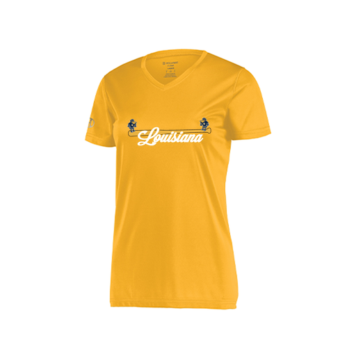 [222820.023.S-LOGO3] Ladies Movement Dri Fit Shirt (Female Adult S, Athletic Gold, Logo 3)