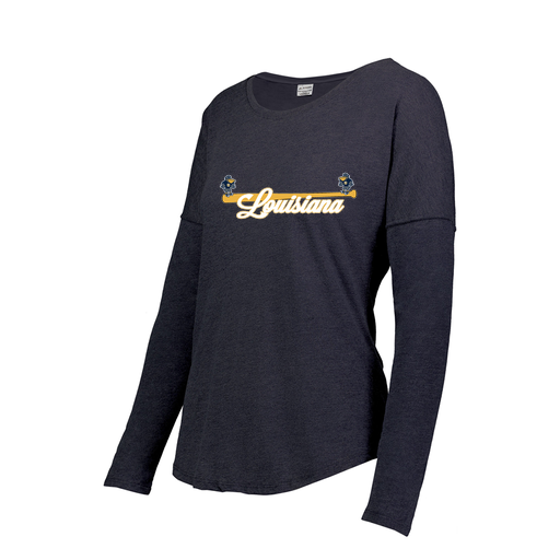 [FTLCUBNV-FAXS-LOGO3] Decker Women's Tri-Blend T-Shirt - Long Sleeve (Female Adult XS, Navy, Logo 3)