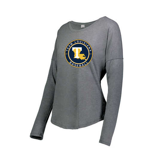 [FTLCUBGY-FAXS-LOGO1] Ladies LS Ultra-blend T-Shirt (Female Adult XS, Gray, Logo 1)