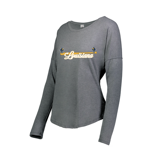 [FTLCUBGY-FAXS-LOGO3] Ladies LS Ultra-blend T-Shirt (Female Adult XS, Gray, Logo 3)