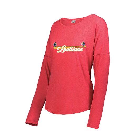[FTLCUBRD-FAXS-LOGO3] Decker Women's Tri-Blend T-Shirt - Long Sleeve (Female Adult XS, Red, Logo 3)